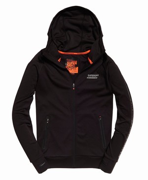 Superdry Active Lite Training Cipzár Férfi Kapucnis Pulóver Fekete | ABOPH3294